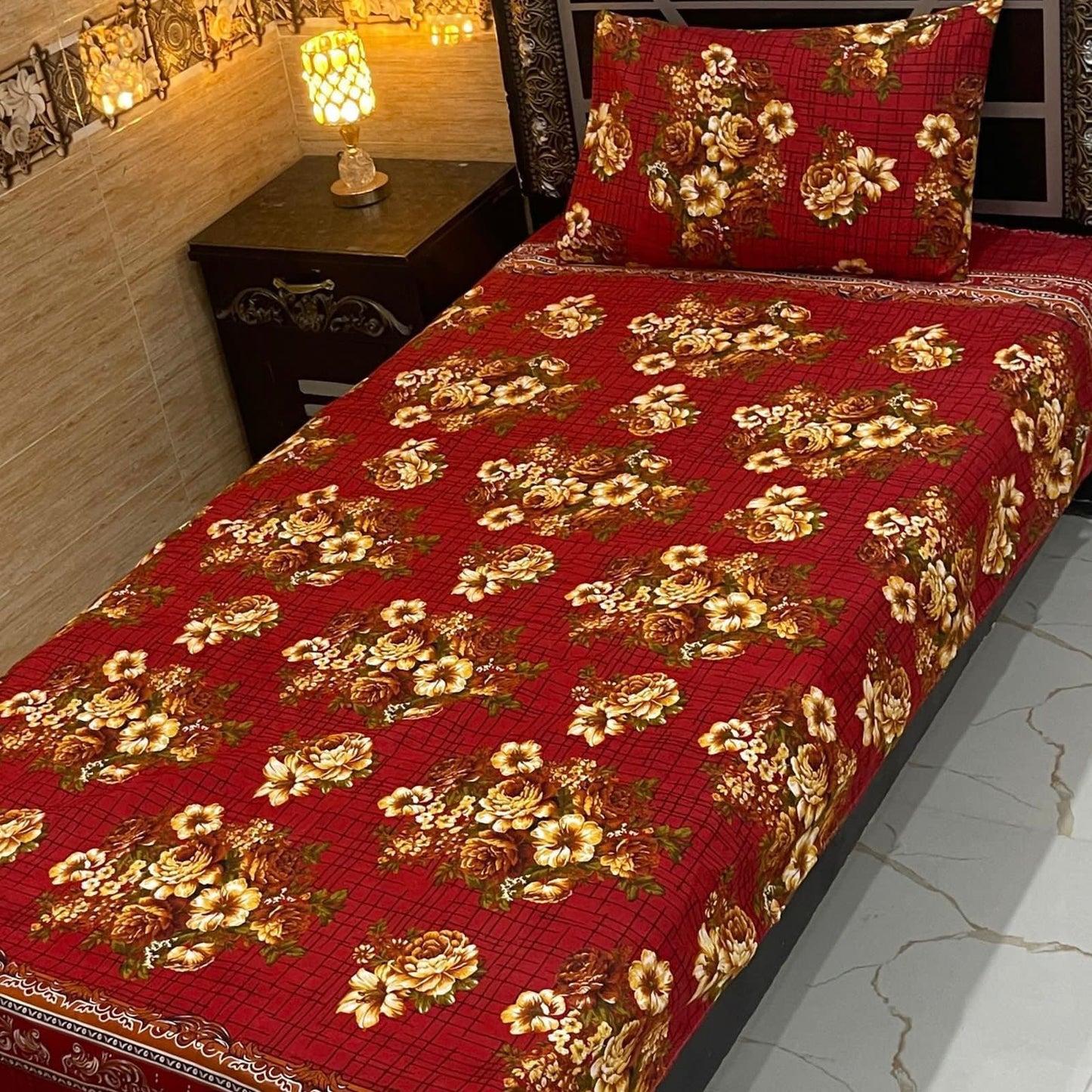 Alkaram 4Pc Mix Cotton Single Pair Bedsheets  6 colours