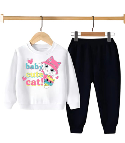 Baby cute cat Printed shirt& pant set