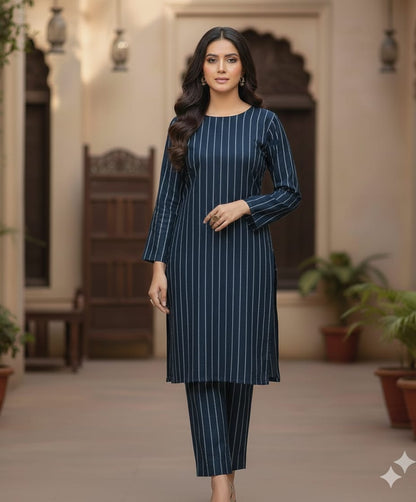 Zari Cambric cotton,2 PCs, Printed shirt, trouser (evergreen)
