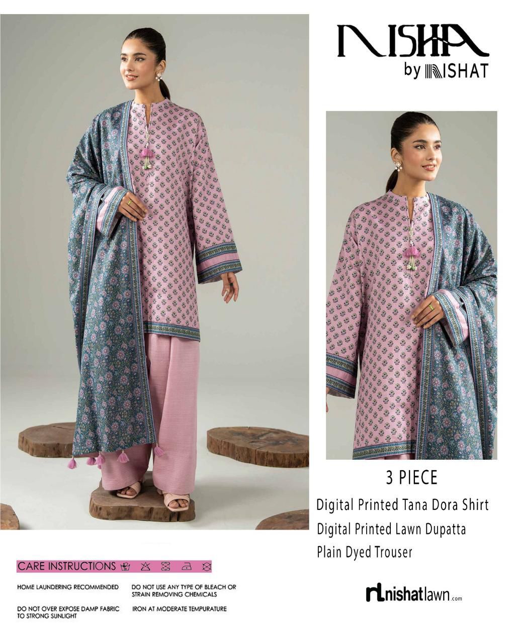 NISHA, by Nishat, Premium Printed Lawn Tana Dora Shirt
