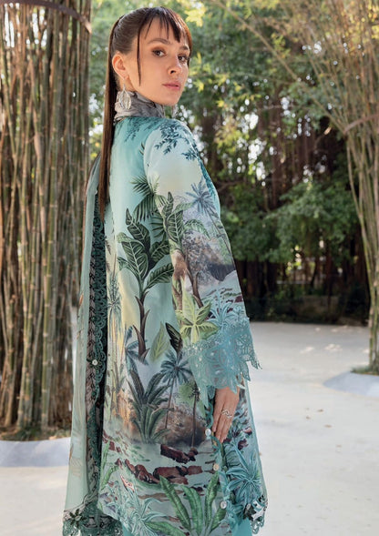 Maria.B,Printed lawn with fully embroidered spengle work neckline