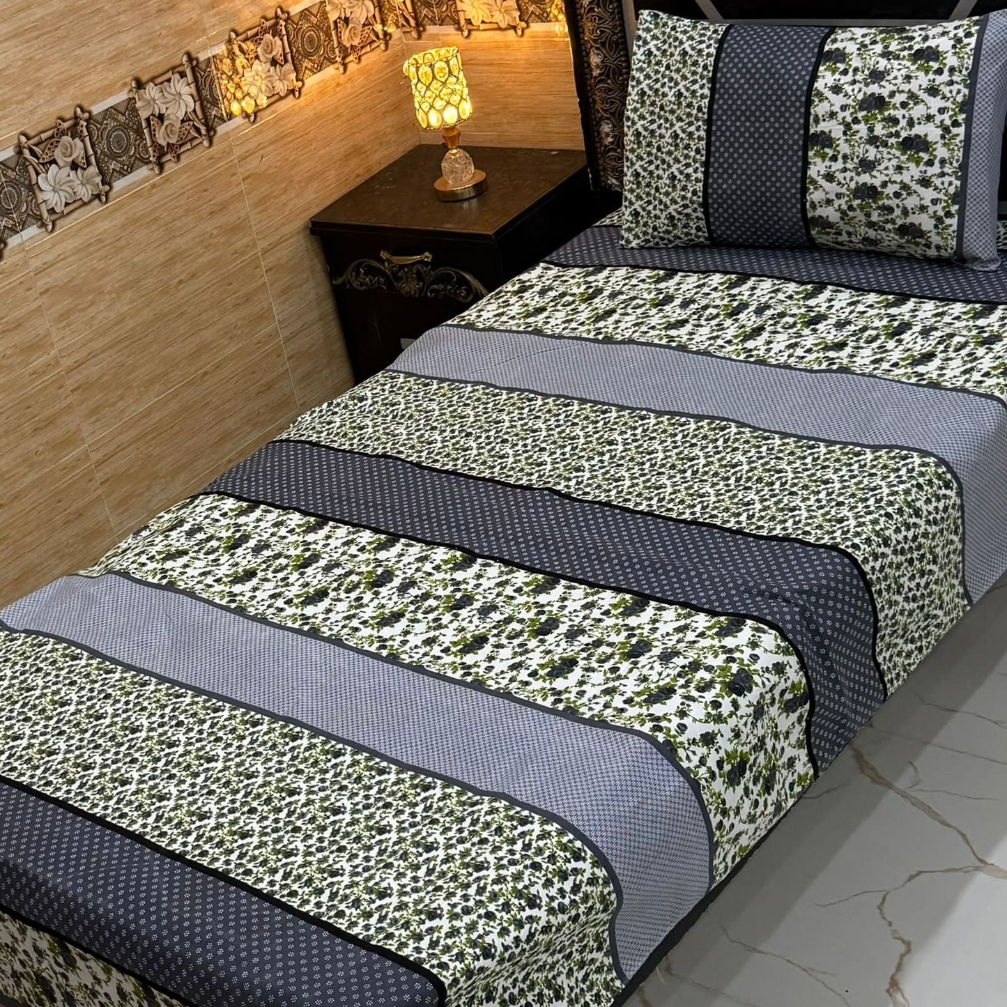 Alkaram 4Pc Mix Cotton Single Pair Bedsheets  4 colours