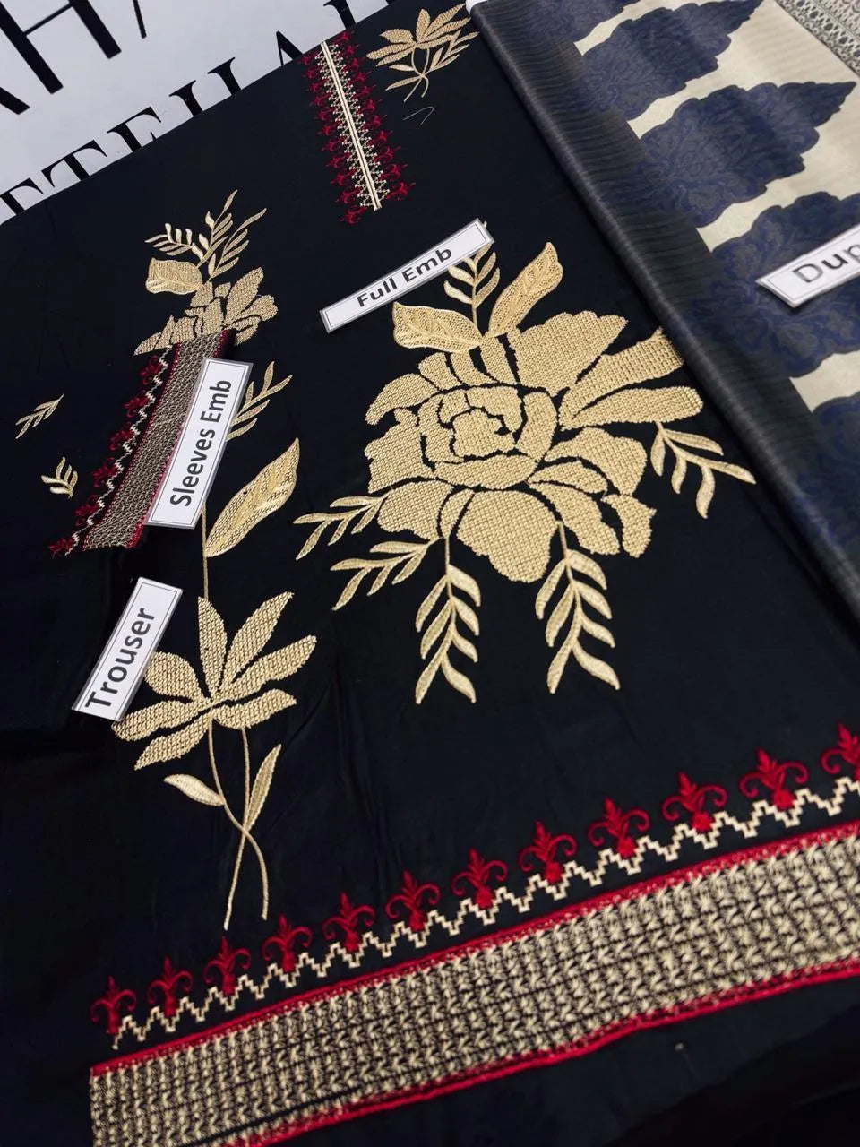 Women's embroidered unstitched dress winter collection