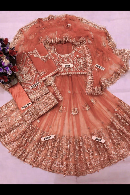 Kashee bridal collection,Front net heavy zari work embroidered