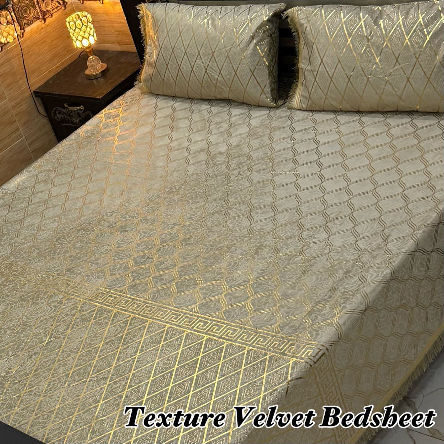 3PC Texture Velvet Bedsheet 25 colour's