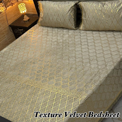 3PC Texture Velvet Bedsheet 25 colour's