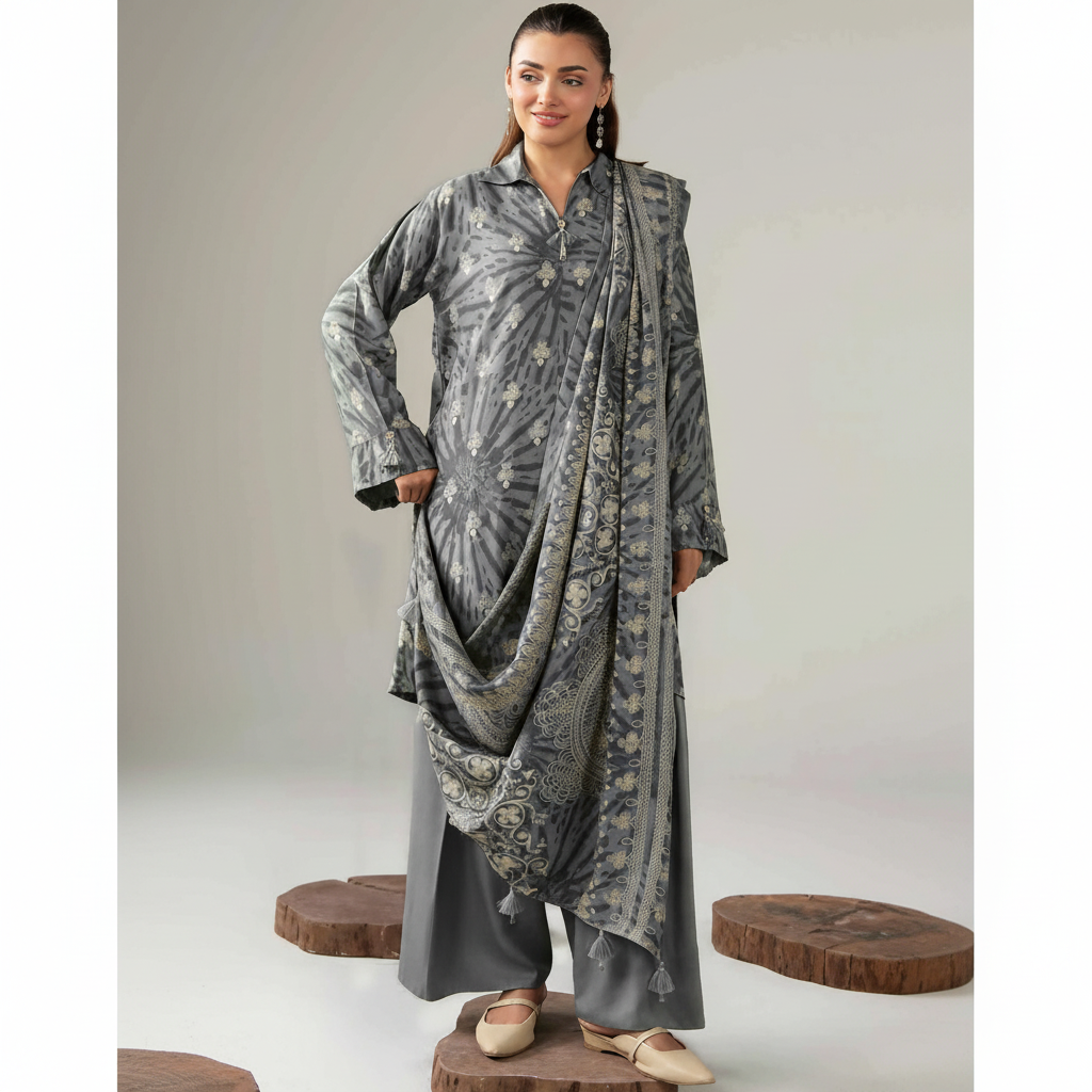 NISHA, by Nishat, Premium Printed Lawn Tana Dora Shirt