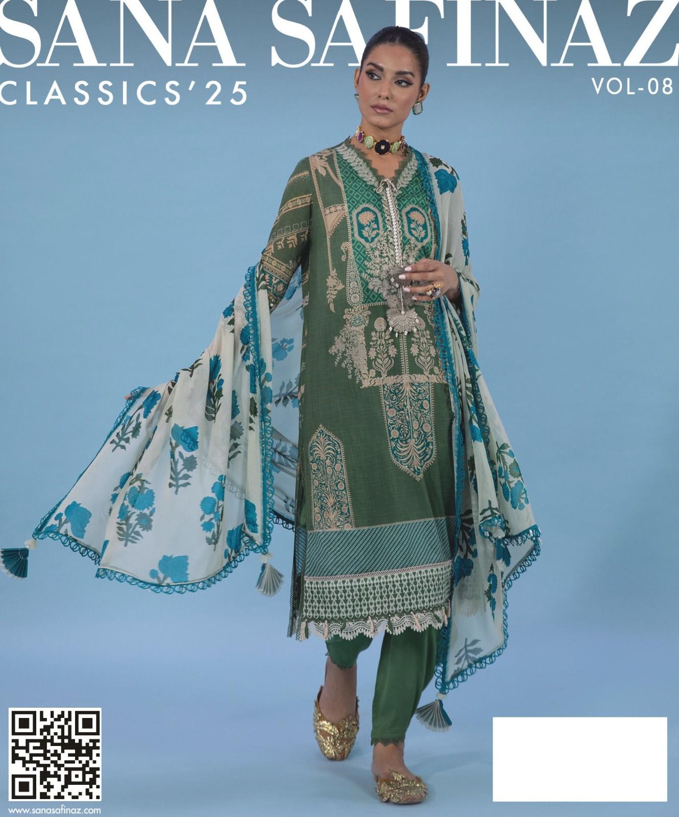 Sana Safinaz, Digital Printed Lawn Shirt 8 colours