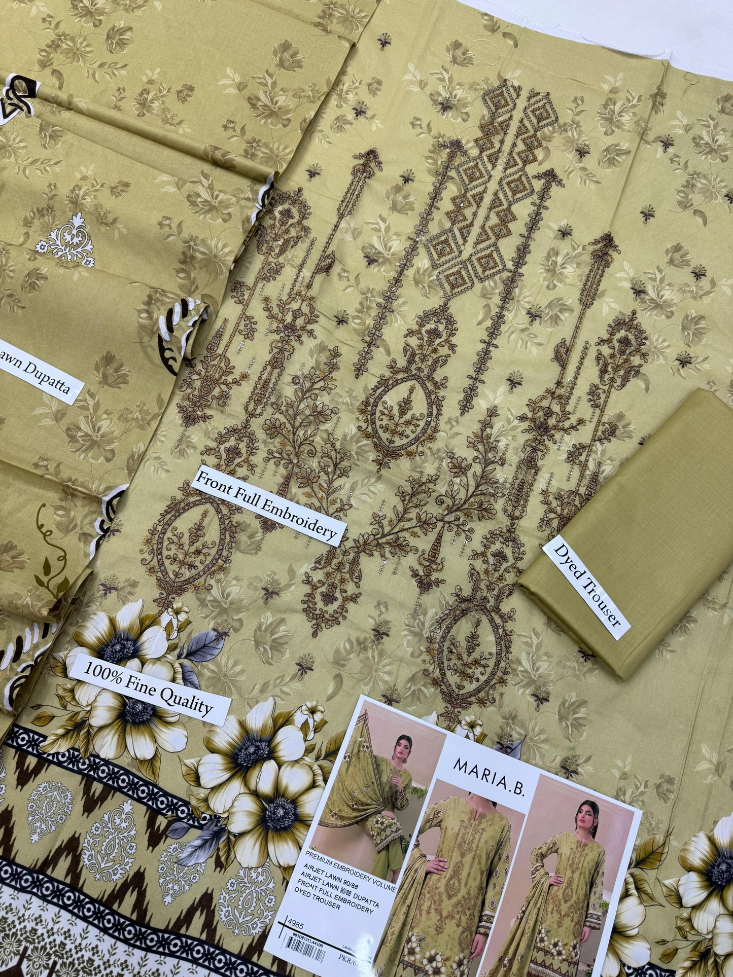 MARIA.B digital printed and Front head embroidered Lawn, new arrival