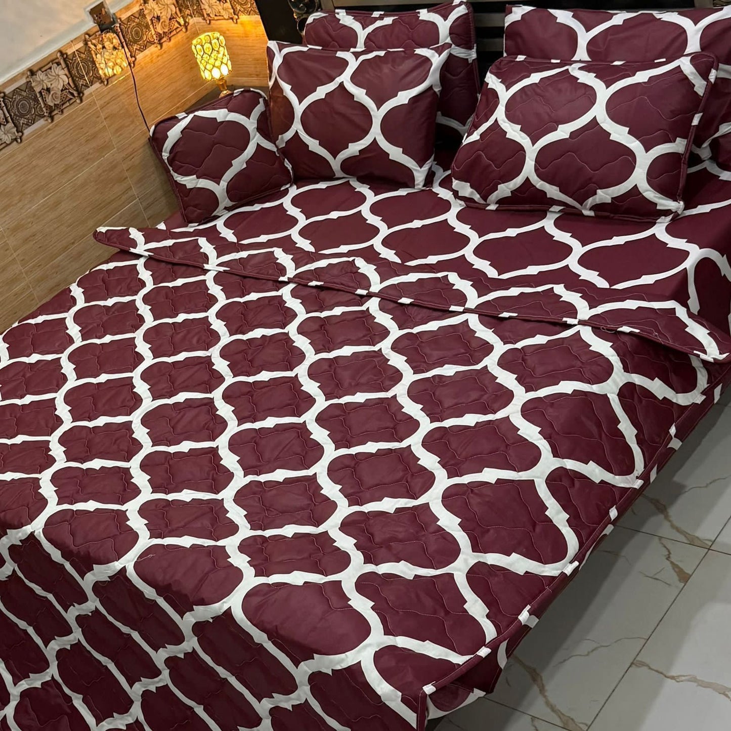 7Pcs Printed Comforter Set, Cotton Mix, 100% Fine Stuff, 22 colors