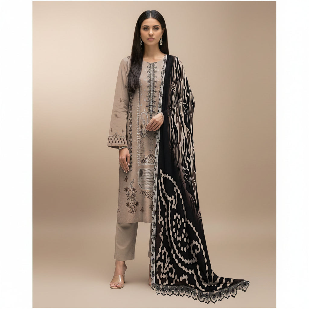 Minha MOST DEMANDING EDITION*03PCS UNSTITCHED SUIT