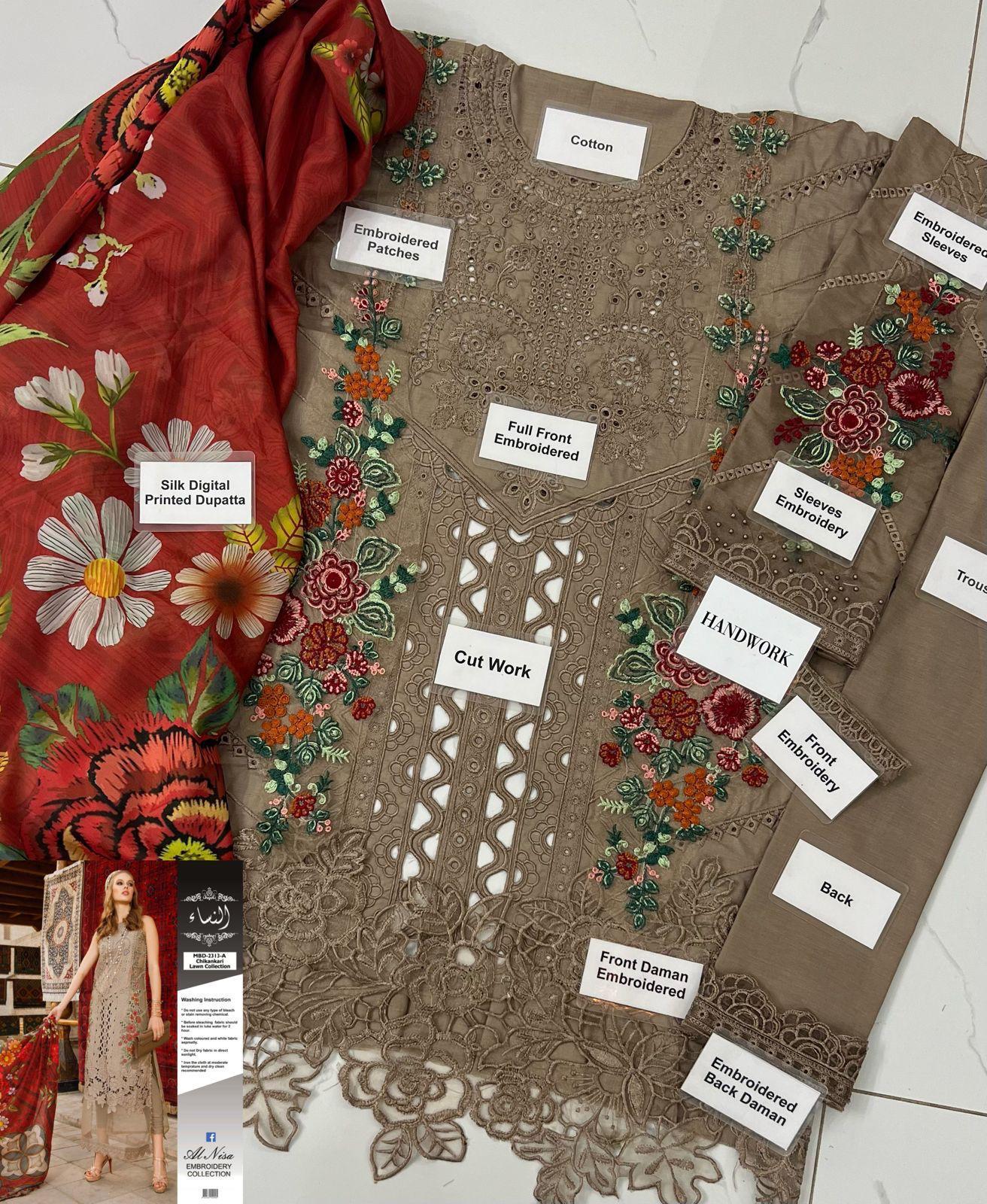 Alnisa : Chikankari Lawn Collection 2k26 D2313