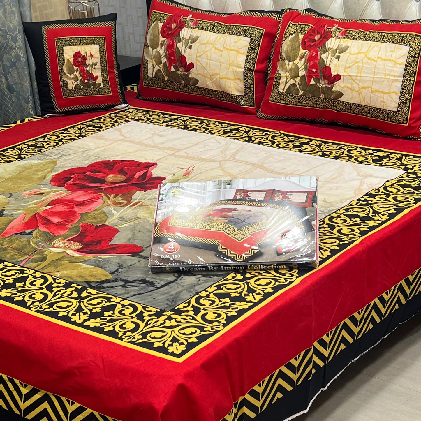3 D PANEL BEDSHEET CRYSTAL COTTON*