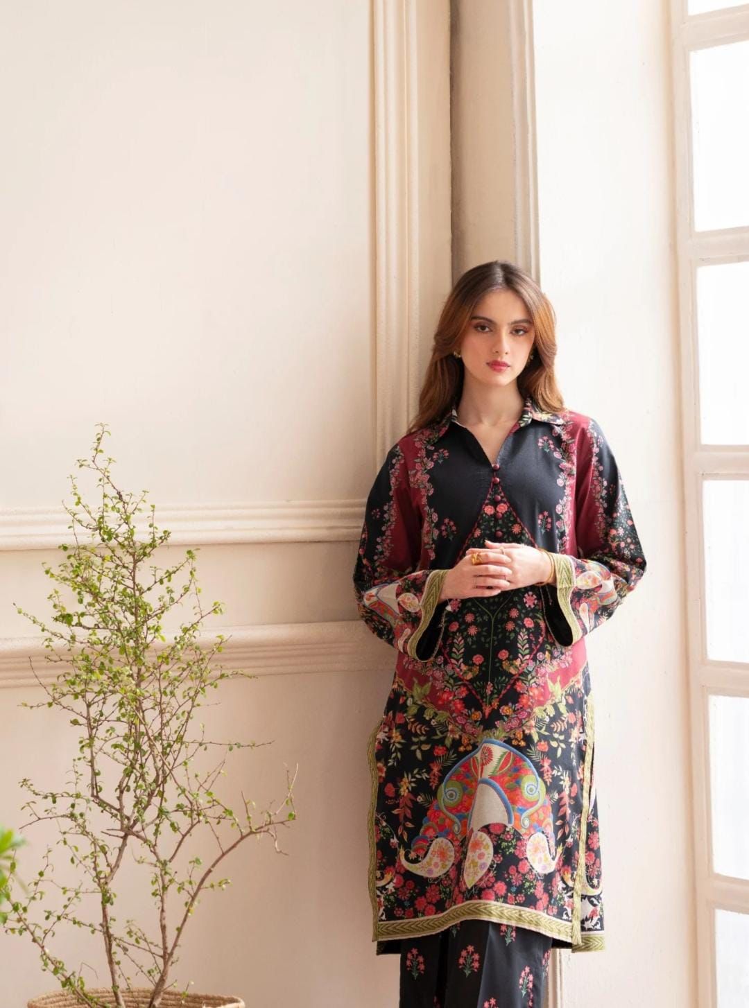 Mahnur,02PCS unstitched suit, lawn 90/88*
