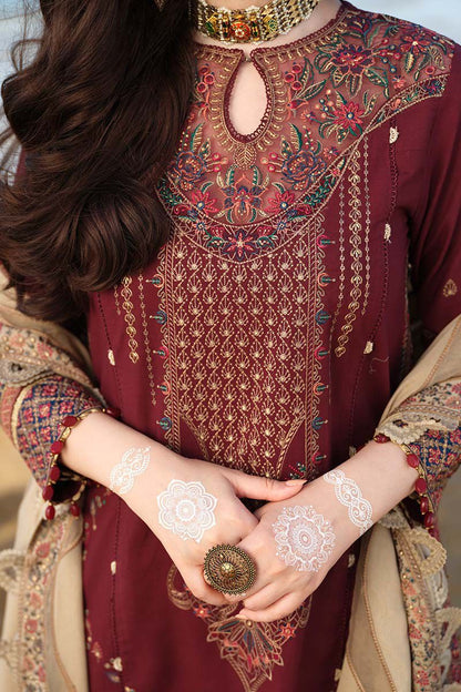 JAZMIN*Unstitched ReplicaFABRICLAWN COTTON Suit With ORGANZA Dupatta