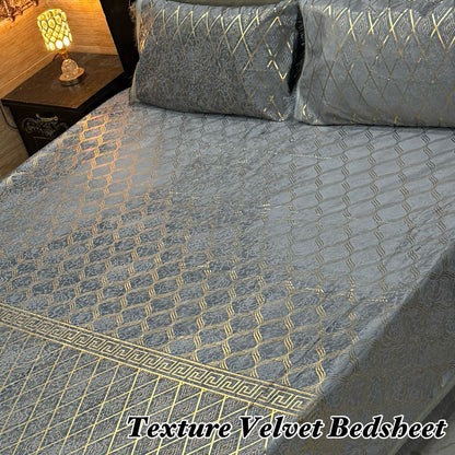 3PC Texture Velvet Bedsheet 25 colour's