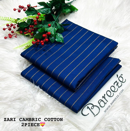 Zari Cambric cotton,2 PCs, Printed shirt, trouser (evergreen)