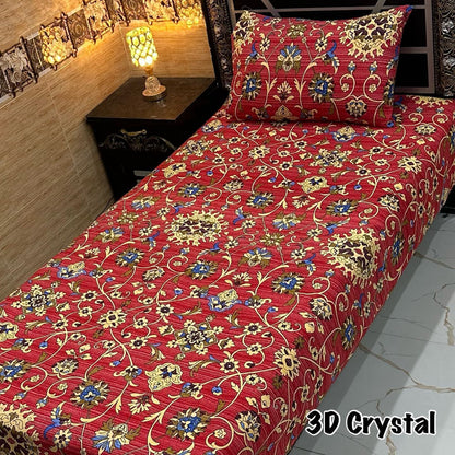 Alkaram 4Pc Mix Cotton Single Pair Bedsheets  4 colours