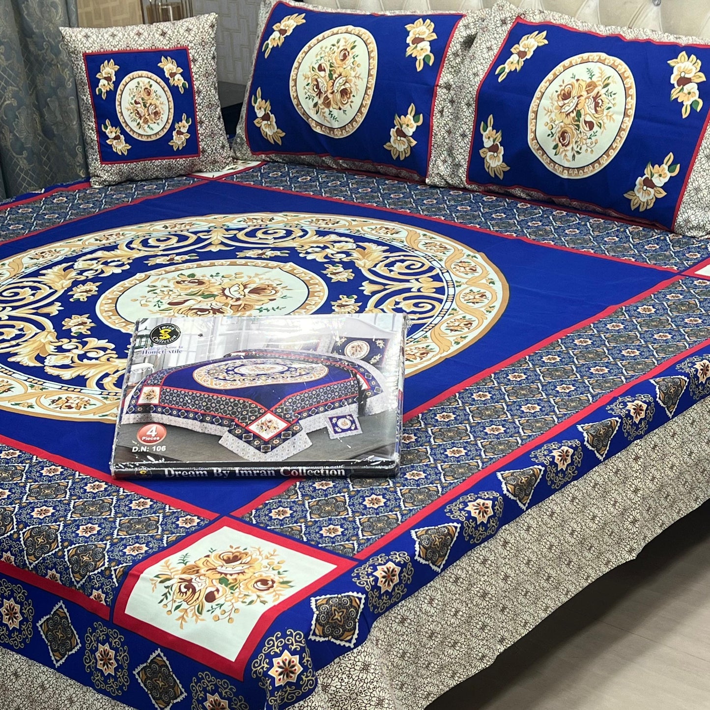 3 D PANEL BEDSHEET CRYSTAL COTTON*
