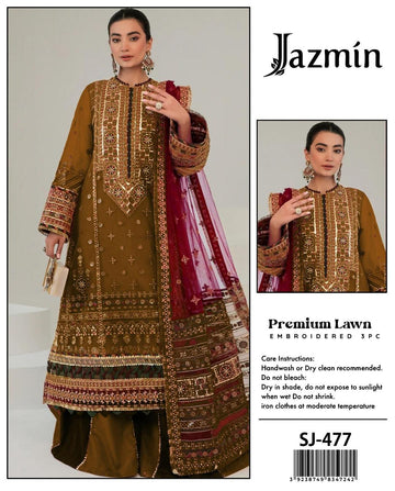 Women's unstitched embroidered dress