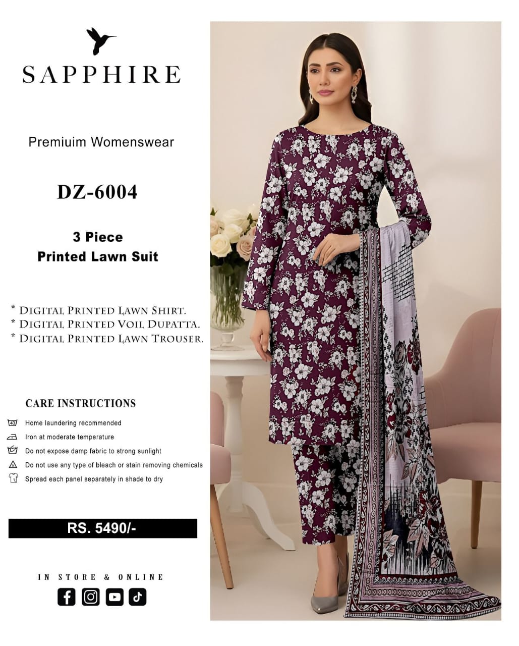 Sapphire 3 piece Printed*Summer 2k26 collection_*