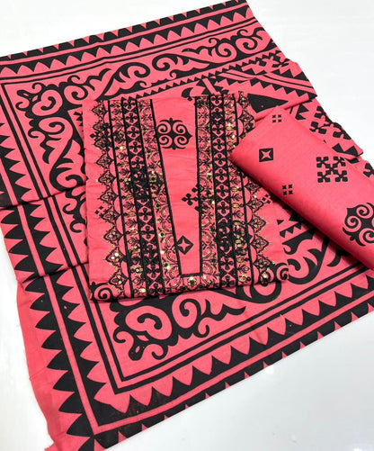 Premium lawn,cotton printed 3-pcs V-Gala Embroidery