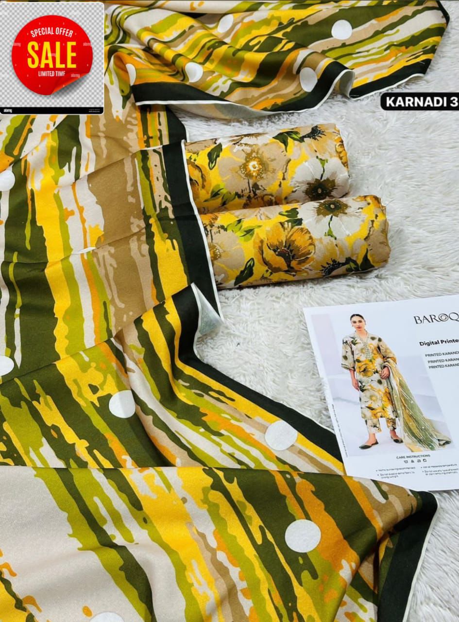 Special Fine Quality Digital Karandi* 3pc clearance sale