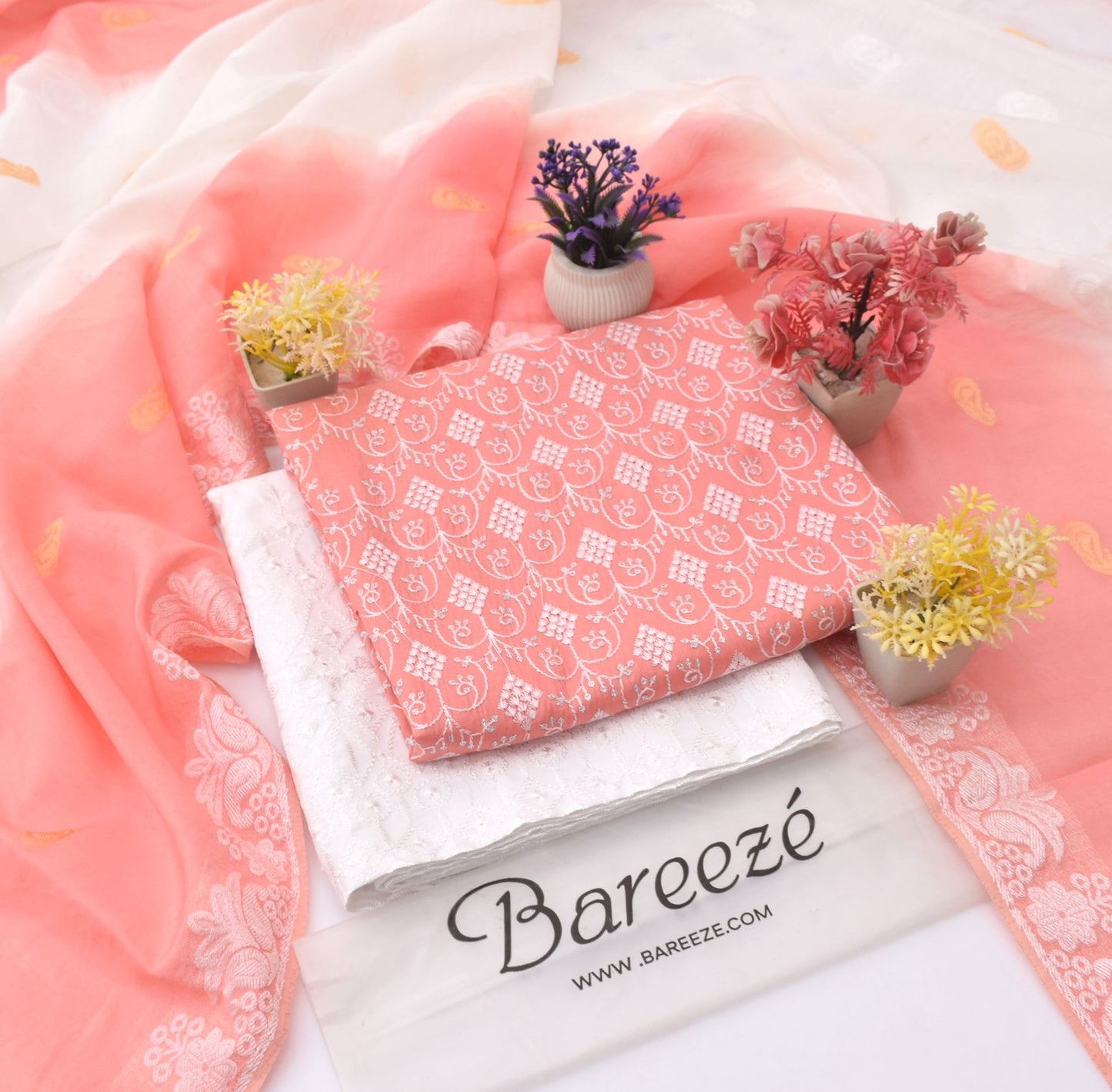 Bareezè, Lawn 2026, Dorya cotton,3pcs,embroidered 36 color's