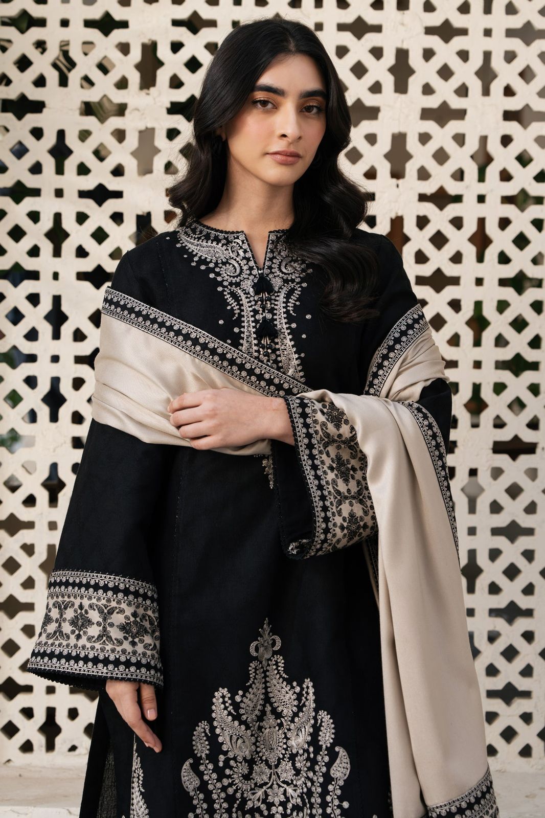 Women's embroidered unstitched dress Batik