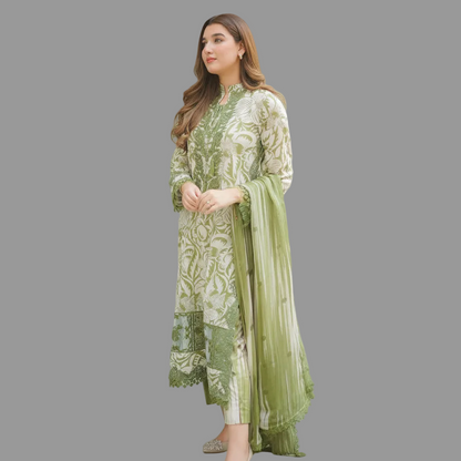 Aneela’s,Fabric Details : Lawn & Chiffon