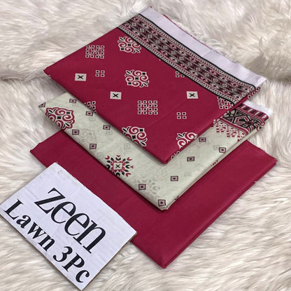 Zeen LAWN 3PC ⁠PRINTED LAWN* SHIRT & DUPATA, 50 colours and designs