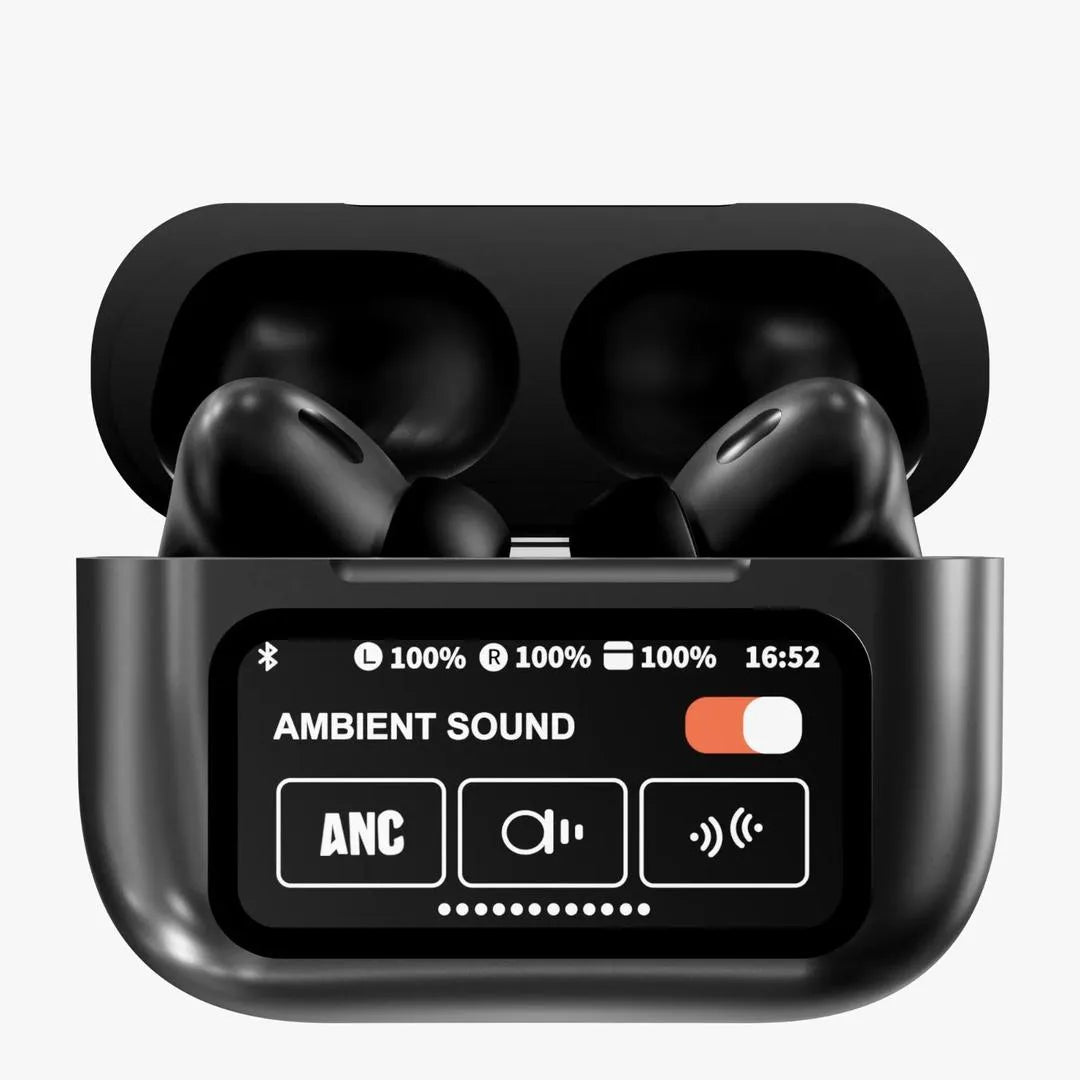 Premium A9 PRO Airbuds Wireless Bluetooth Earbuds Digital Display ANC + NC Wireless Charging Touch Control