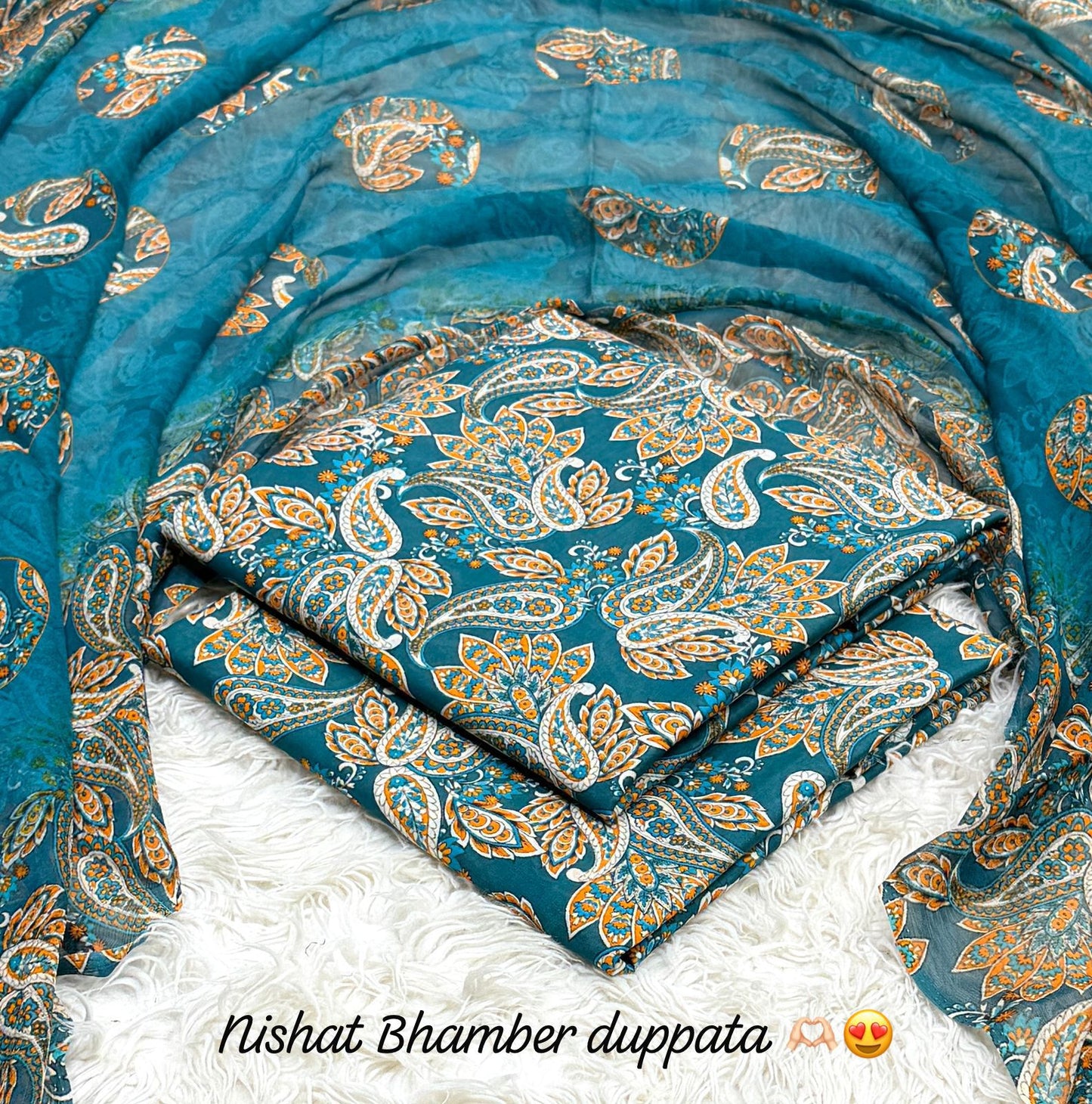 Nishat premium Lawn with bhamber dupatta 12 colors