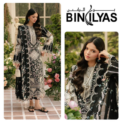 BIN ILLYAS Premium Lawn Suit with Chiffon Embroidered Dupatta