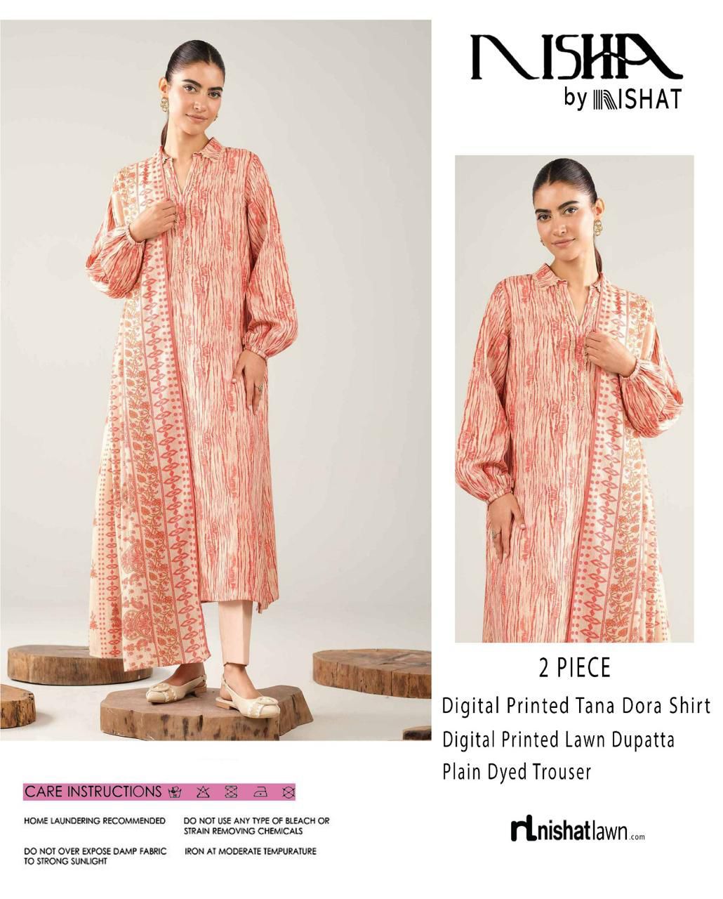 NISHA, by Nishat, Premium Printed Lawn Tana Dora Shirt