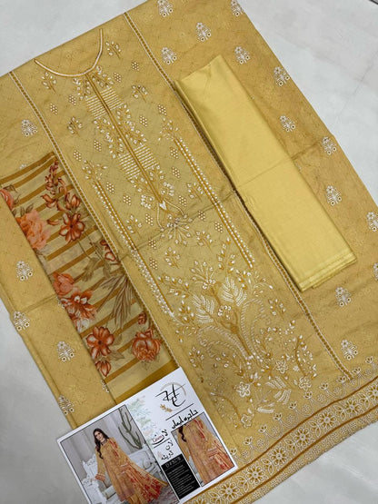 Hajra Eman, (حاجرہ ایمان) Lawn 90/70, Pannel sequence Embroidered 40 design and color