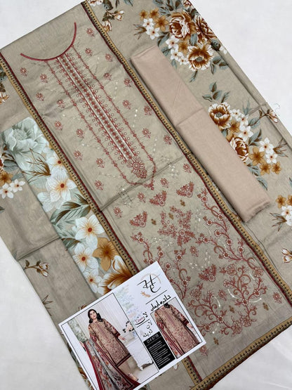 Hajra Eman, (حاجرہ ایمان) Lawn 90/70, Pannel sequence Embroidered 40 design and color