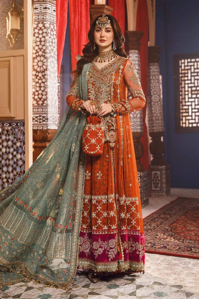 Maria.B- Full Frok On net with SATIN SILK Trouser