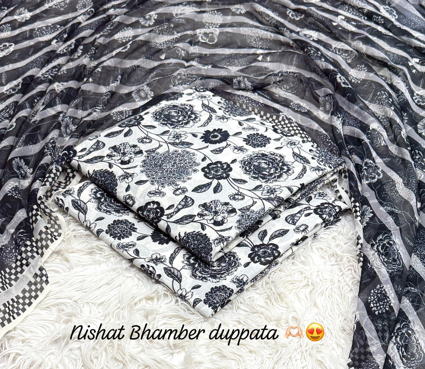Nishat premium Lawn with bhamber dupatta 12 colors