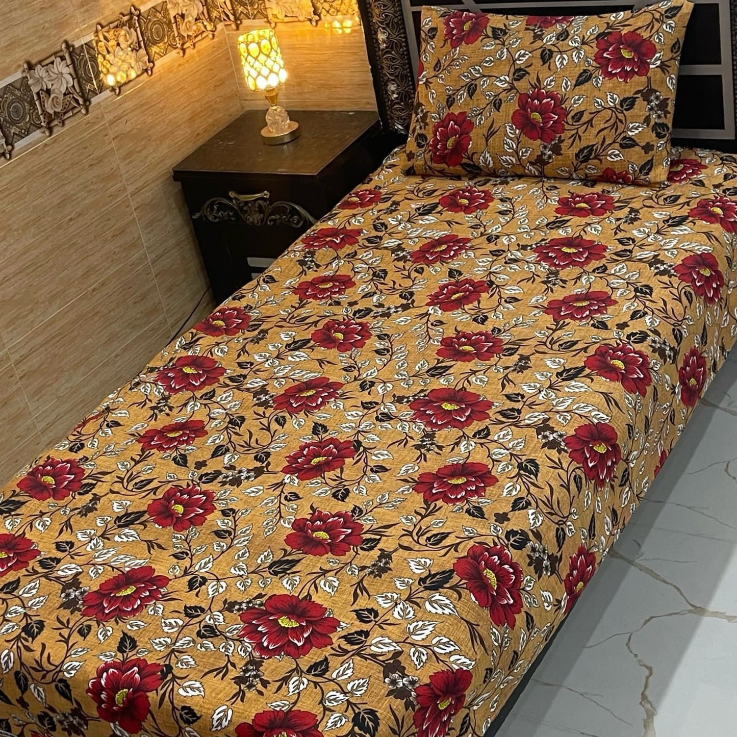 Alkaram 4Pc Mix Cotton Single Pair Bedsheets  4 colours