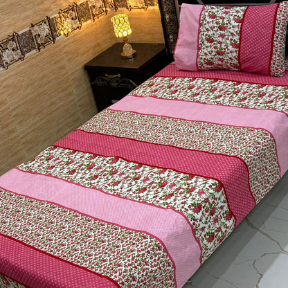 Alkaram 4Pc Mix Cotton Single Pair Bedsheets  4 colours