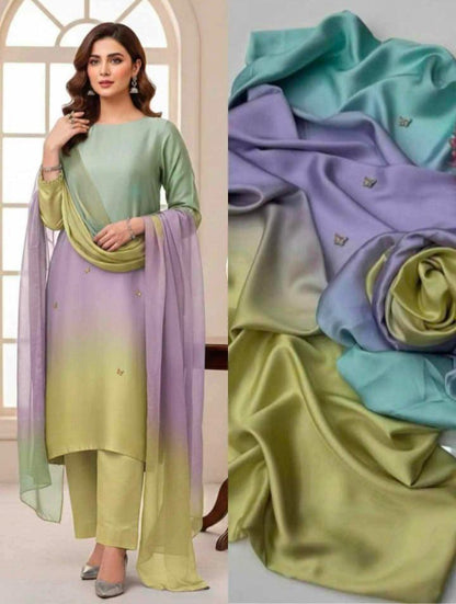 Shamoz new arrival, 3PCs,Silk digital printed Dupatta
