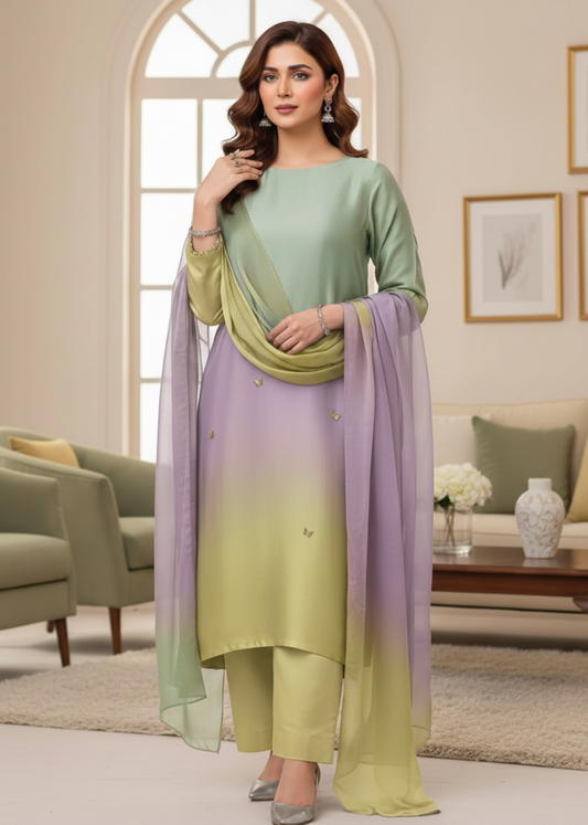 Shamoz new arrival, 3PCs,Silk digital printed Dupatta
