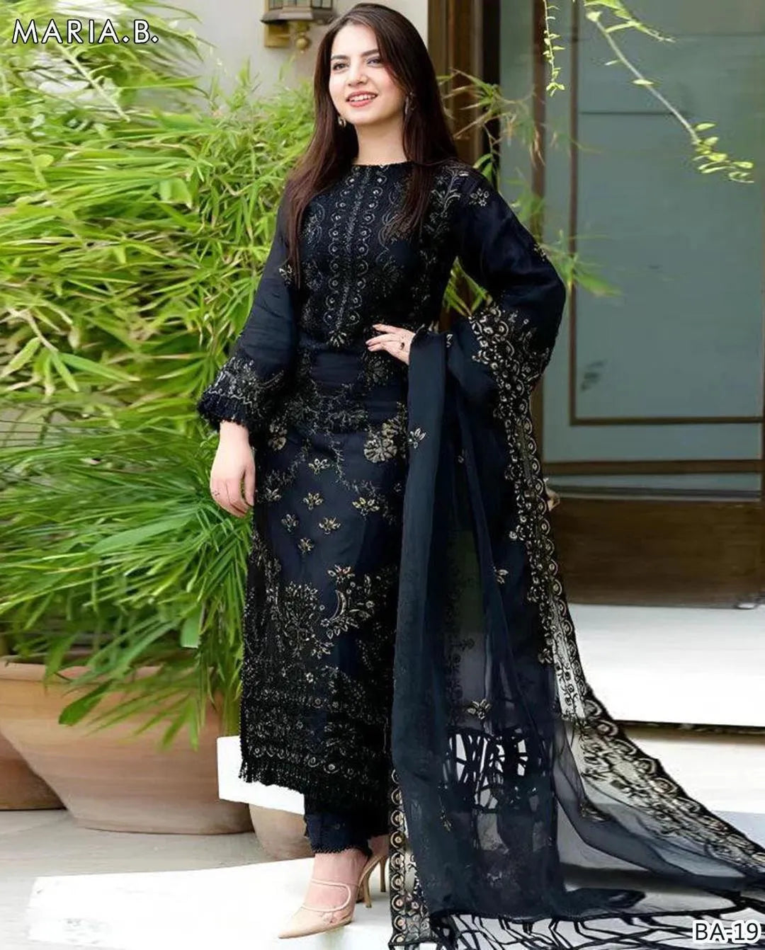 Women's embroidered unstitched dress winter collection