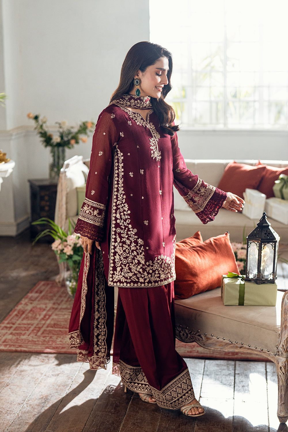 Ladies winter collection Embroidered AZURE