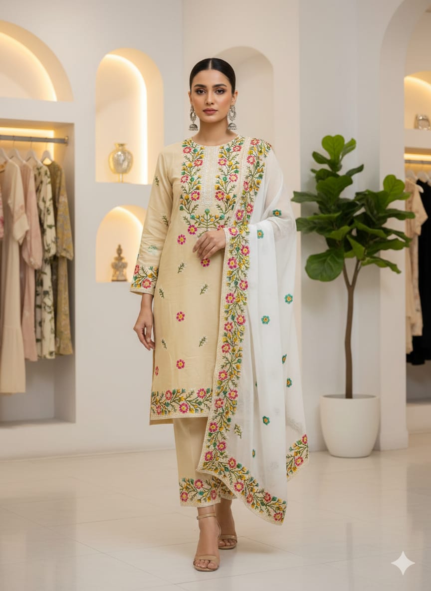 Breezè Cotton/Lawn cross stitch multi Embroidery 5 colours