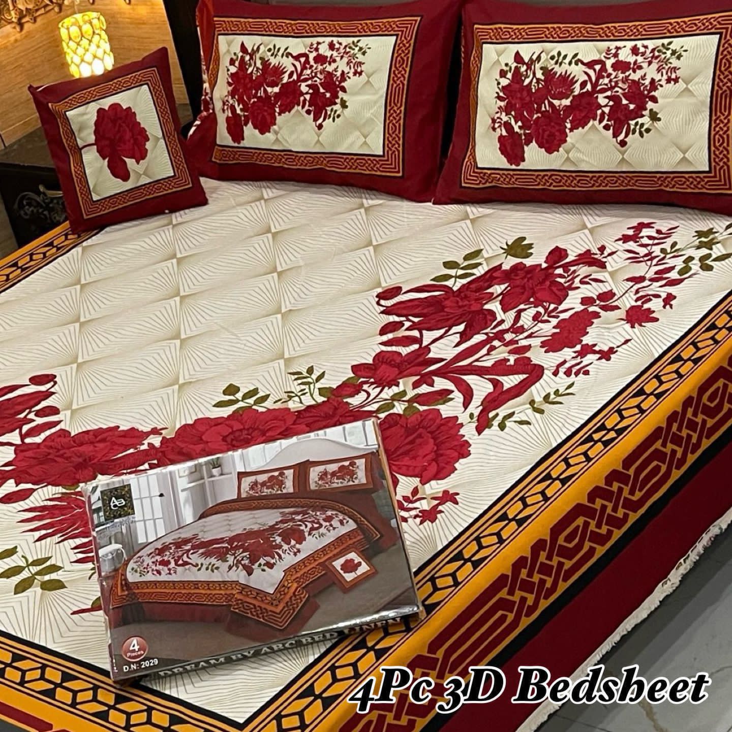 4Pc 3D Panel Bedsheet 25 design