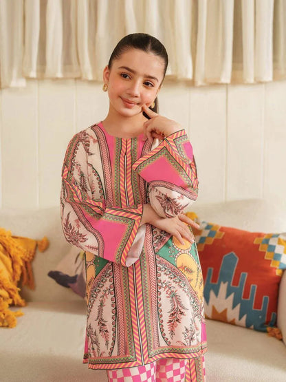 Arabic printed lawn kurta and shalwar 2 pcs