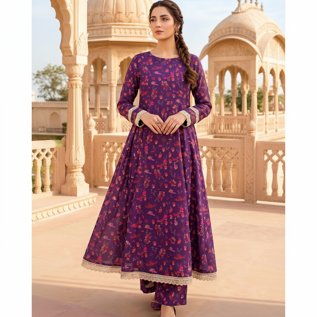 RUPAS, Digital Print Superior Lawn All-Over Print Shirt & Trouser