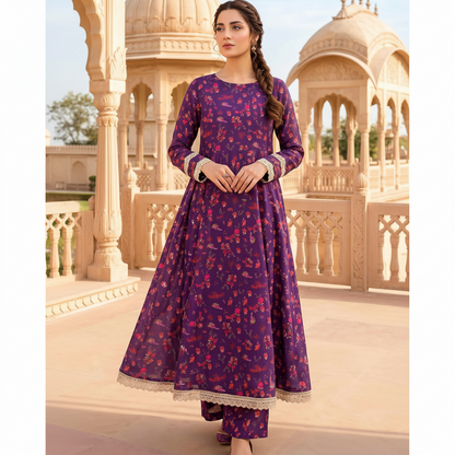 RUPAS, Digital Print Superior Lawn All-Over Print Shirt & Trouser